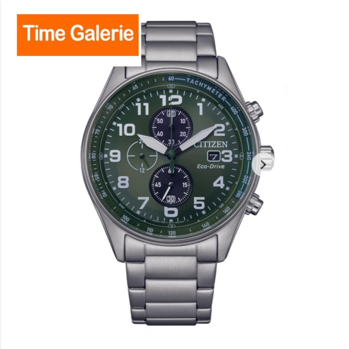 Citizen B612 Eco Drive Green Chronograph CA077072X Men